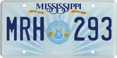 MS license plate MRH293