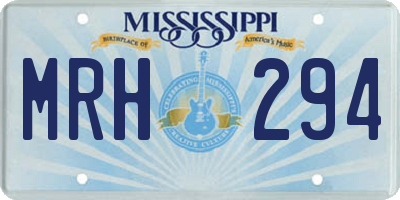 MS license plate MRH294