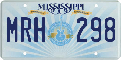 MS license plate MRH298