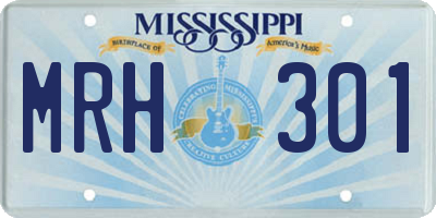 MS license plate MRH301