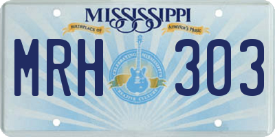 MS license plate MRH303