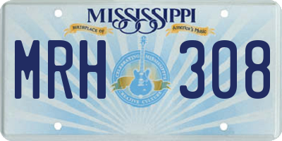 MS license plate MRH308
