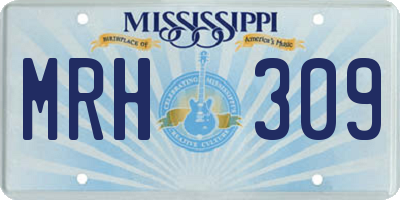 MS license plate MRH309