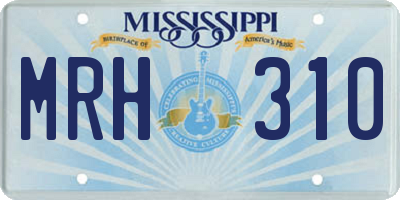 MS license plate MRH310