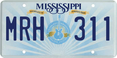 MS license plate MRH311