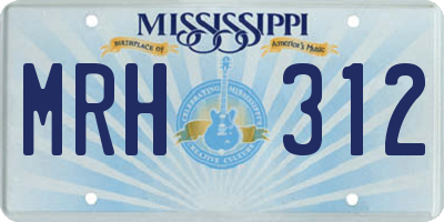 MS license plate MRH312
