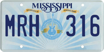 MS license plate MRH316