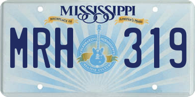 MS license plate MRH319