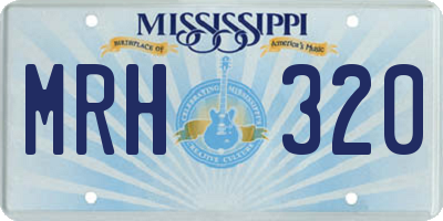 MS license plate MRH320