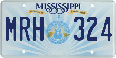 MS license plate MRH324