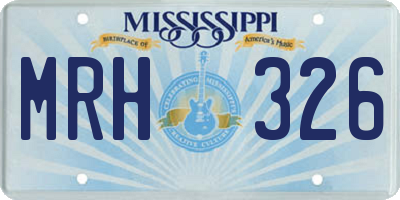 MS license plate MRH326