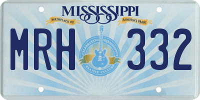 MS license plate MRH332