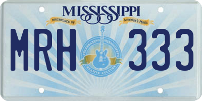 MS license plate MRH333