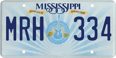 MS license plate MRH334