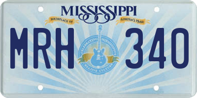 MS license plate MRH340