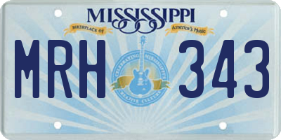 MS license plate MRH343