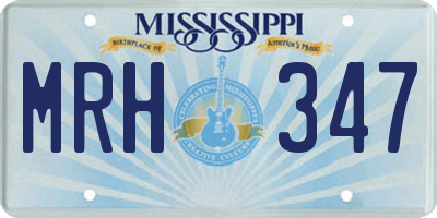 MS license plate MRH347