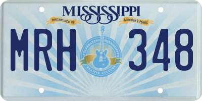MS license plate MRH348