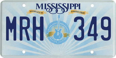 MS license plate MRH349