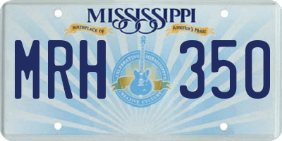 MS license plate MRH350
