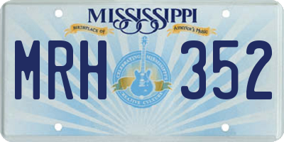 MS license plate MRH352