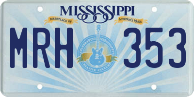 MS license plate MRH353