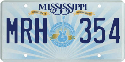 MS license plate MRH354