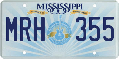 MS license plate MRH355