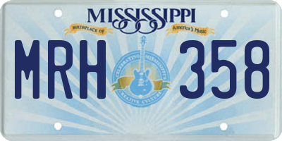 MS license plate MRH358
