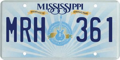 MS license plate MRH361