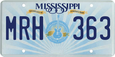 MS license plate MRH363