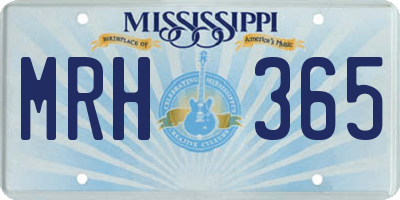 MS license plate MRH365
