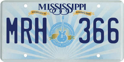 MS license plate MRH366