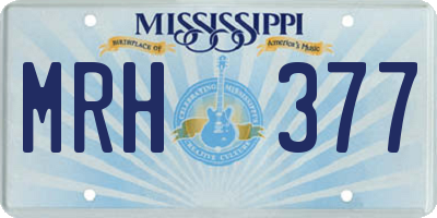 MS license plate MRH377