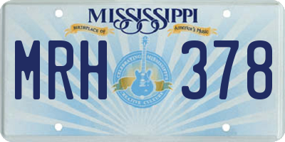 MS license plate MRH378
