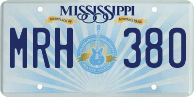 MS license plate MRH380