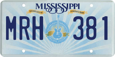MS license plate MRH381
