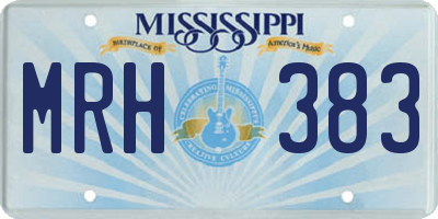 MS license plate MRH383
