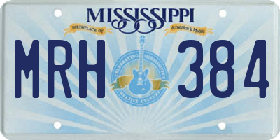 MS license plate MRH384