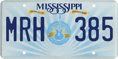 MS license plate MRH385