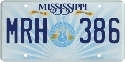 MS license plate MRH386