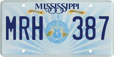 MS license plate MRH387