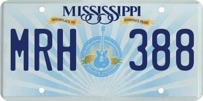 MS license plate MRH388