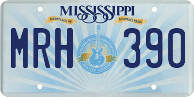 MS license plate MRH390