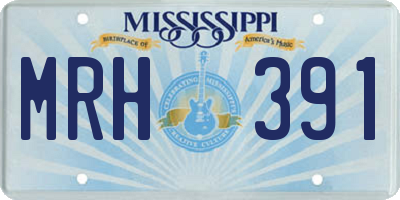 MS license plate MRH391