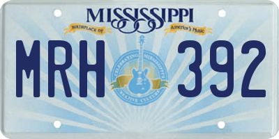 MS license plate MRH392