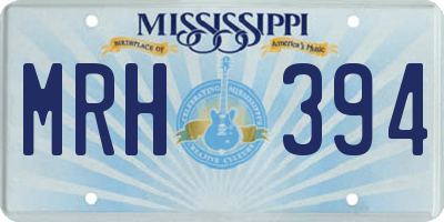 MS license plate MRH394