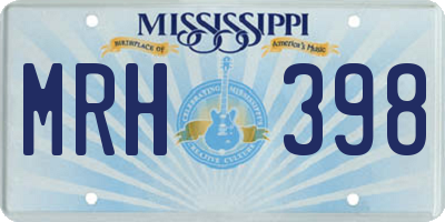 MS license plate MRH398