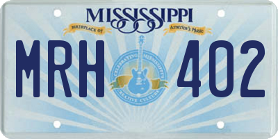 MS license plate MRH402