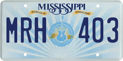 MS license plate MRH403